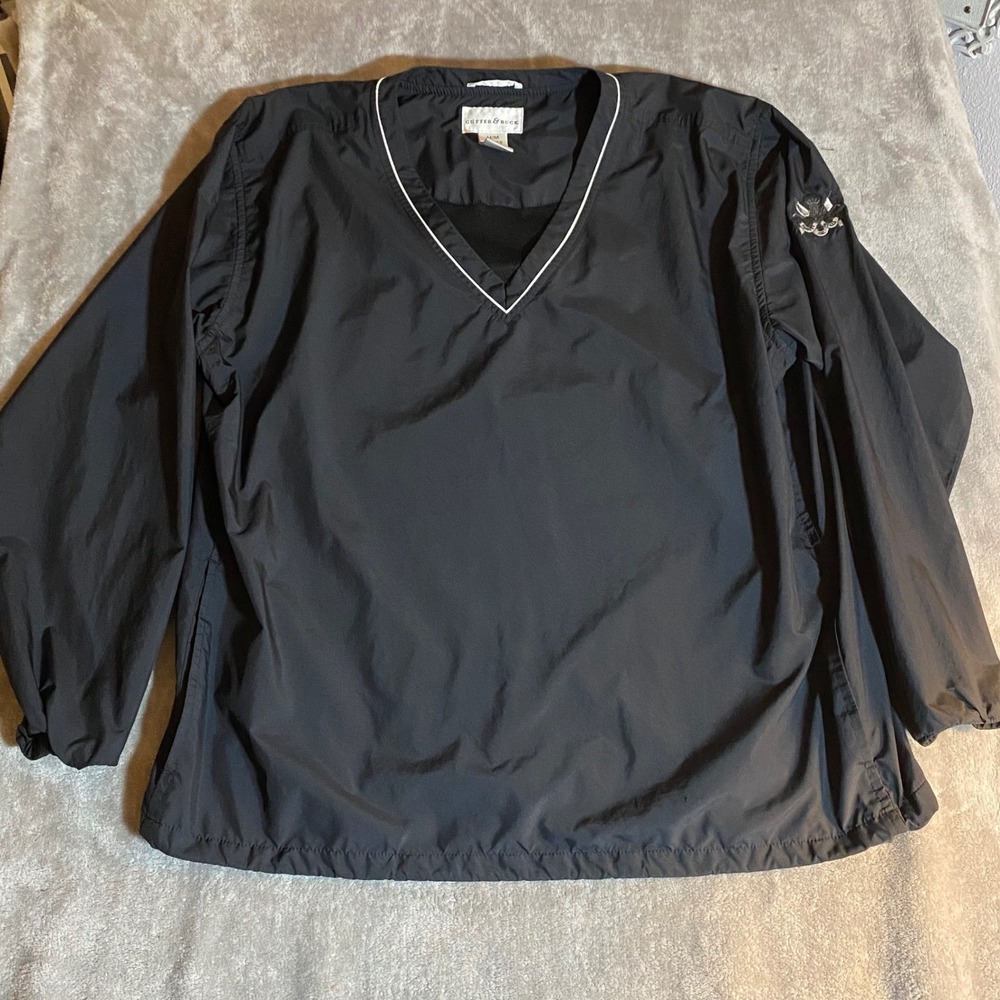 Cutter Buck Ladies Black‎ V Neck Pullover Golf Windbreaker Jacket M